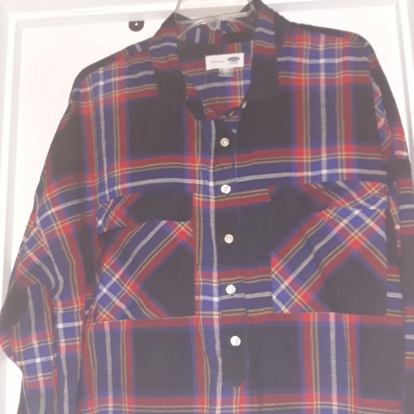Old Navy Plaid "Boyfriend fit" Blouse - Picture 2 of 5